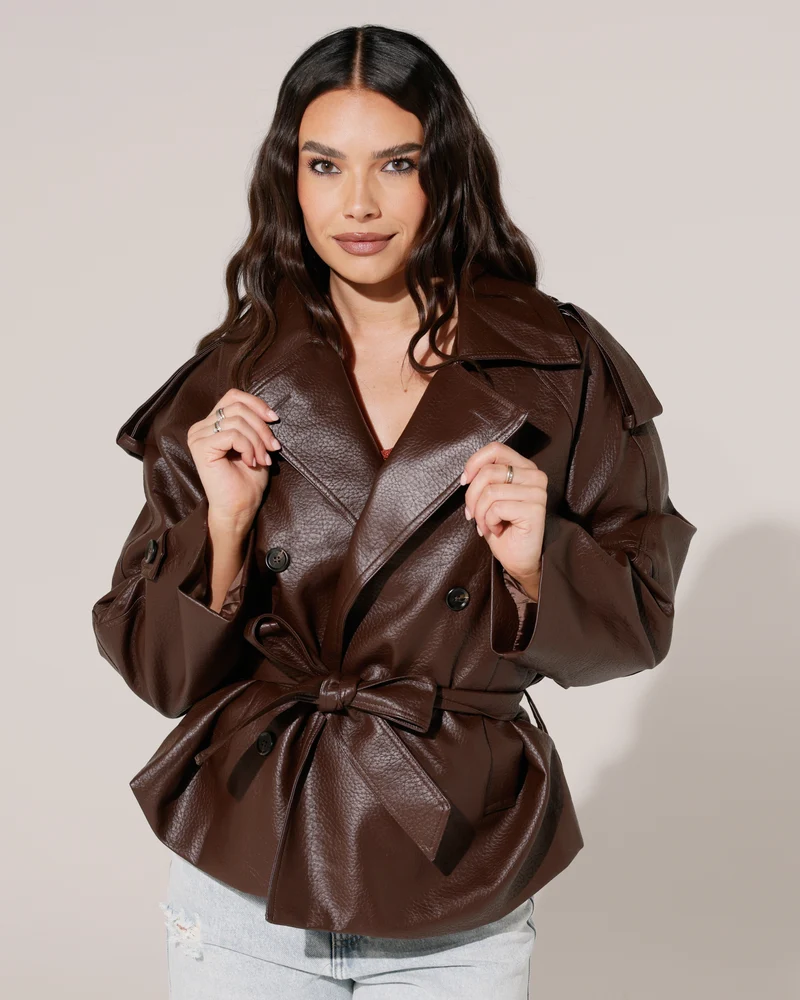 Leatherlook jacket Dory Bruin
