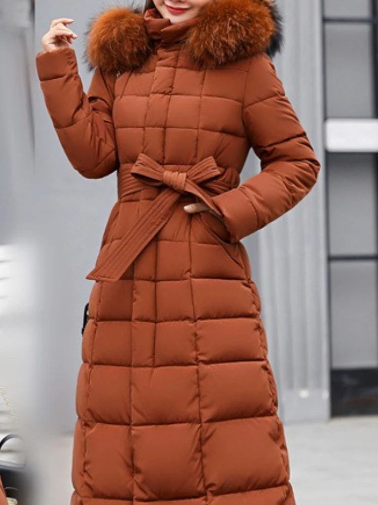 Winter warme dames strik riem dikke jas jas