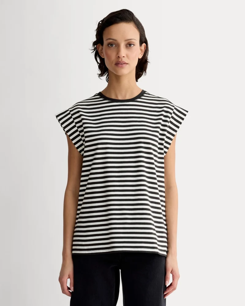 The Muscle Tee in Essential Cotton | Bone / Black