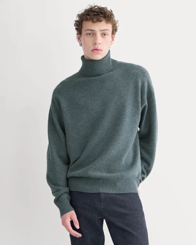 Luxe Merino Relaxed Turtleneck | Heather Midnight Navy