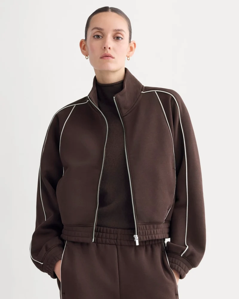 Luxe Fleece Track Jacket | Dark Chocolate