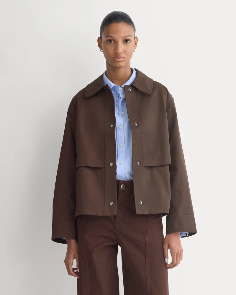 Organic Cotton Twill Field Jacket | Coffee Bean