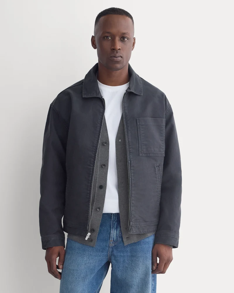 Brushed Cord Coaches Jacket | Black