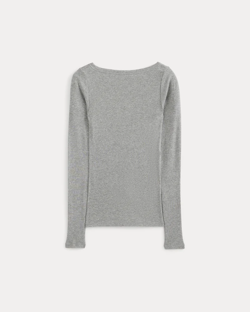 Tissue Boatneck Top | Grey