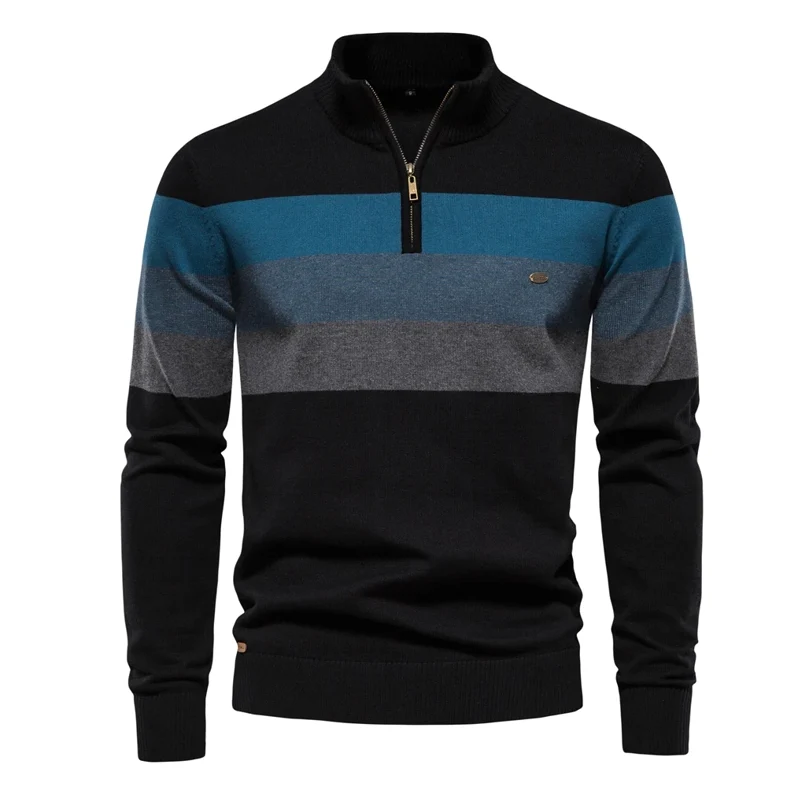 Casual trui met rits en mockneck voor heren