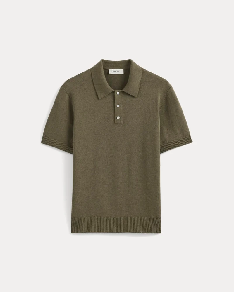 No-Sweat Sweater Polo | Heathered Olive Night