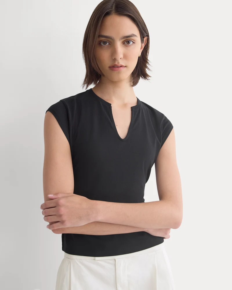 Tie-Back Tee in Organic Cotton | Black