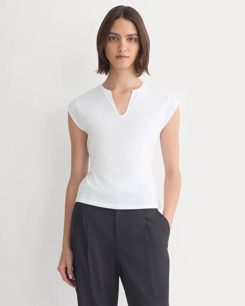 Tie-Back Tee in Organic Cotton | White