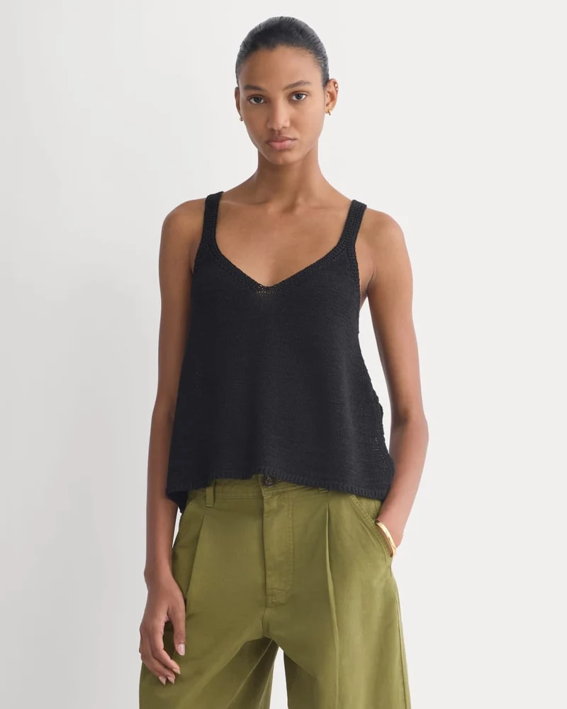 Racerback V-Neck Sweater | Black