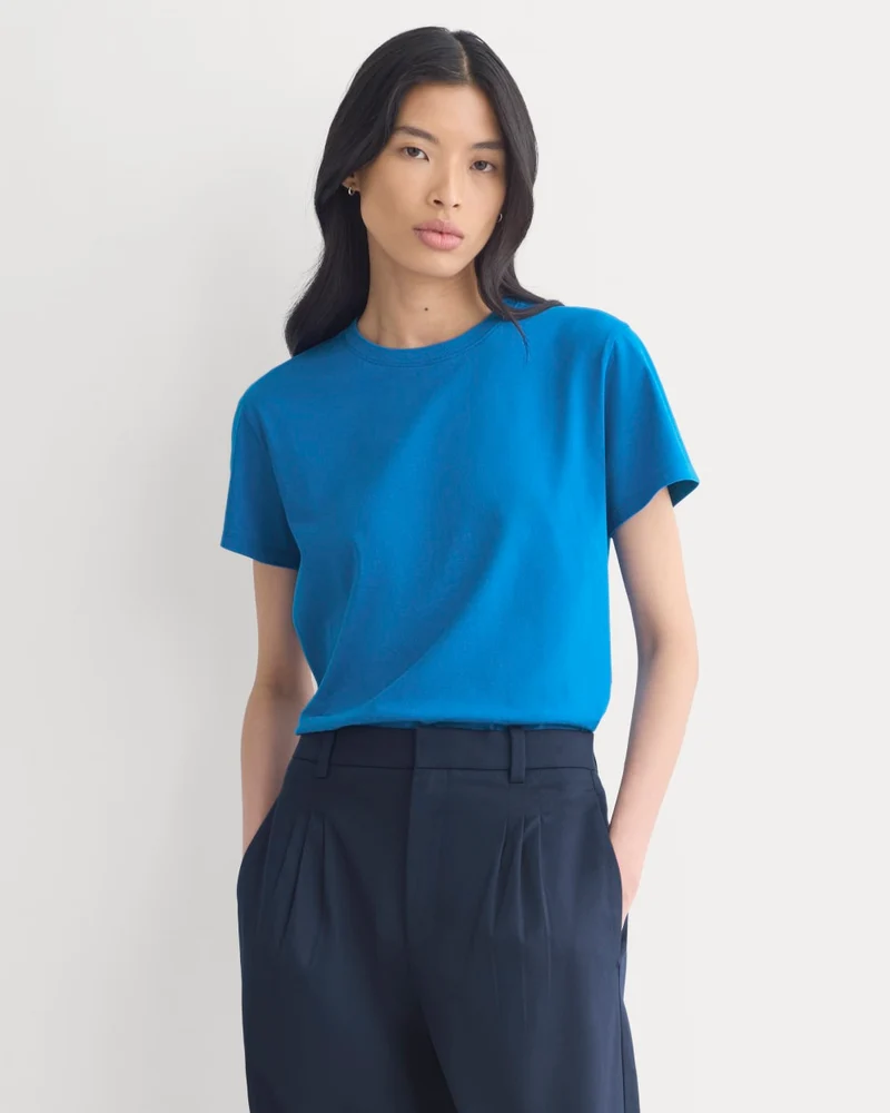 The Box-Cut Tee in Essential Cotton | Imperial Blue | No Pocket