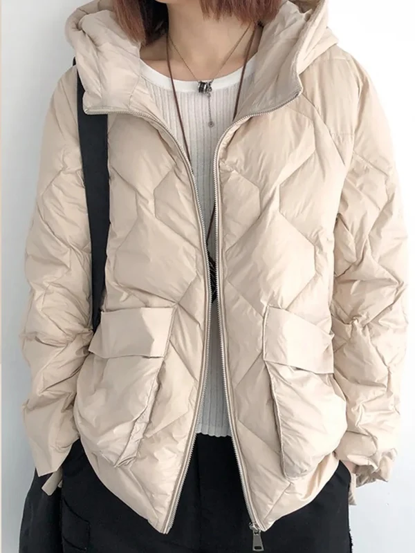 Winter dames 90% witte eend donsjack | Casual losse mode-uitloper