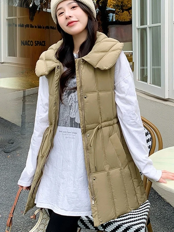 Dames katoenen vest zonder mouwen. Parka's