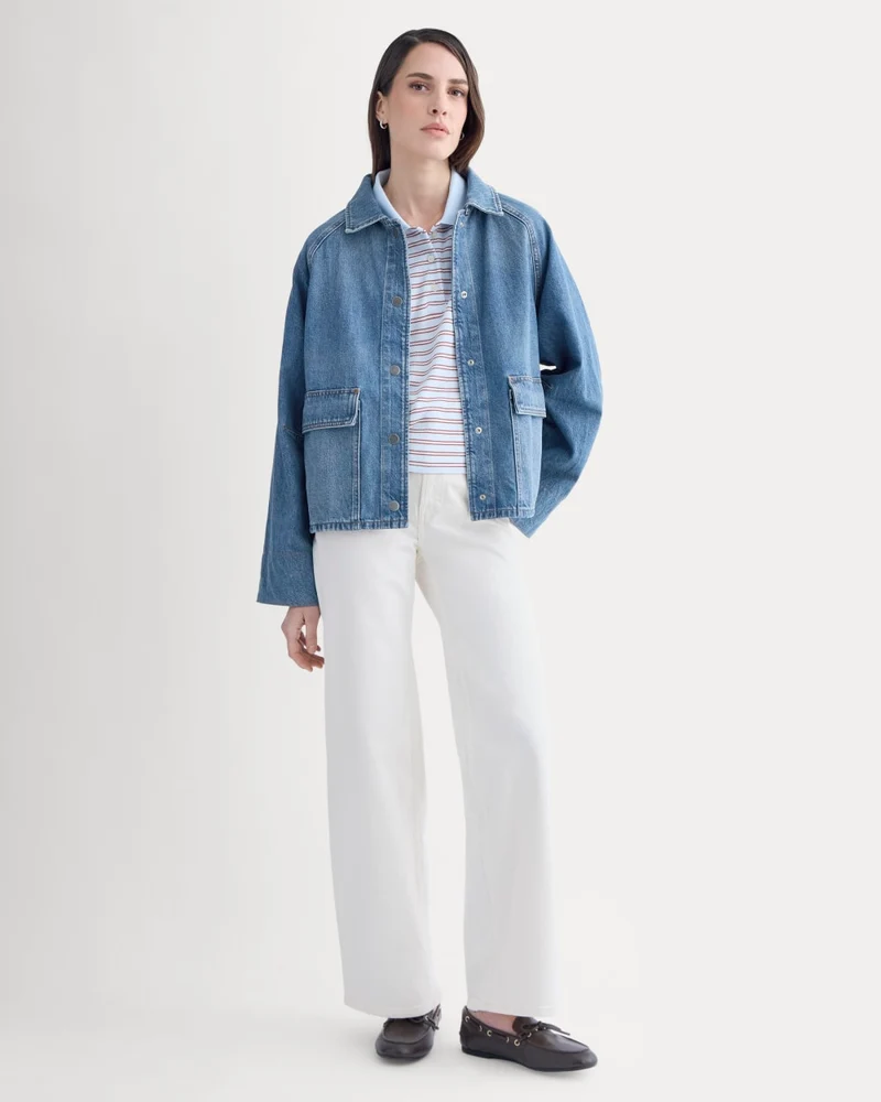 Cropped Denim Jacket | Medium Indigo