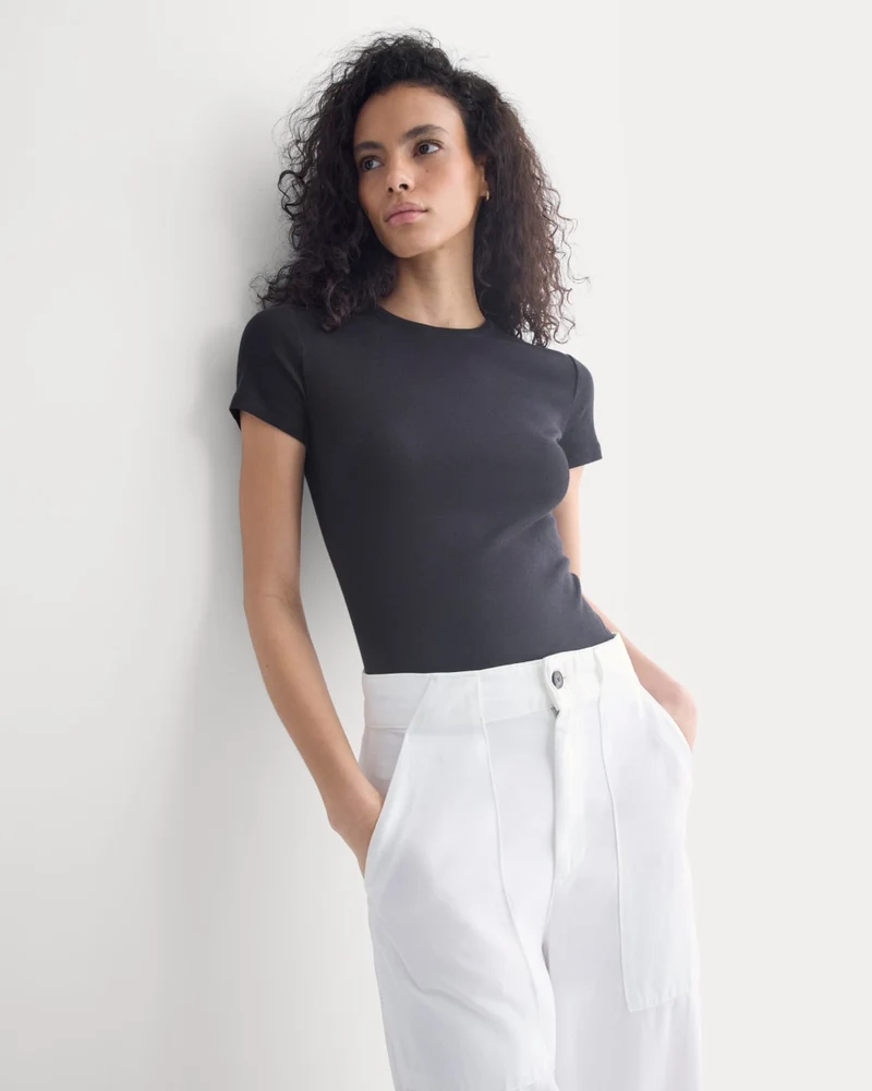 Tissue Short-Sleeve Crew | Black
