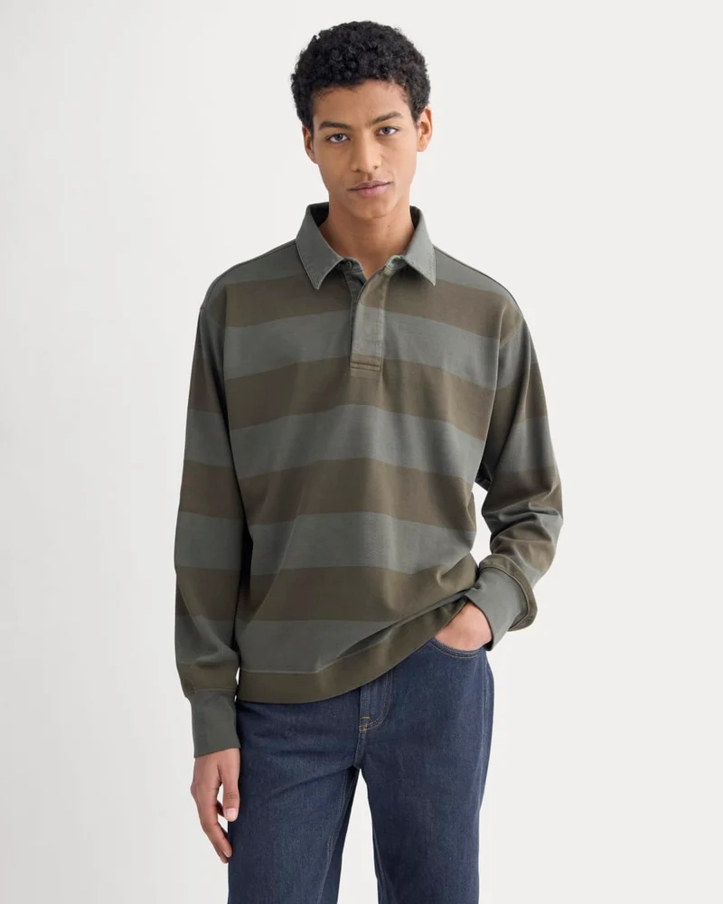 Vintage Rugby Pullover | Overdye Olive Night