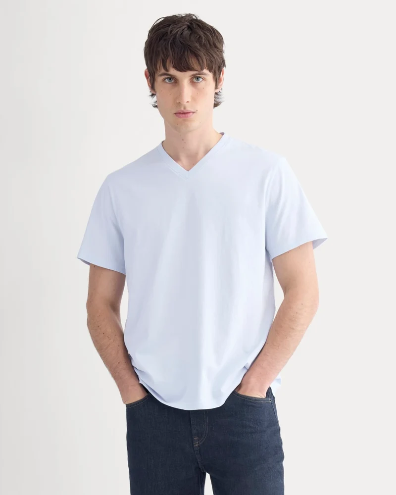 The Essential Organic V-Neck Tee | Skywriting