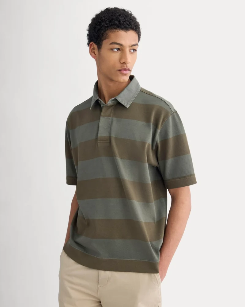 Vintage Rugby Polo | Overdye Olive Night