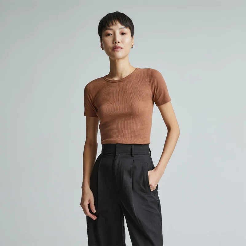 The Luxe Rib Crew | Toasted Coconut