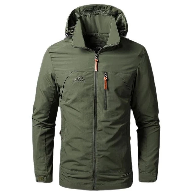 Camping Sports heren waterdicht militair jack met capuchon