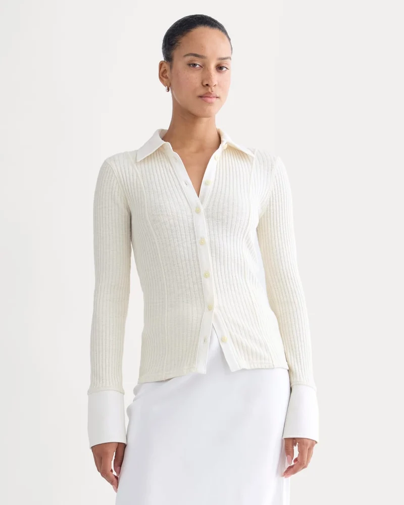 Cozy Rib Button-Up | Bone