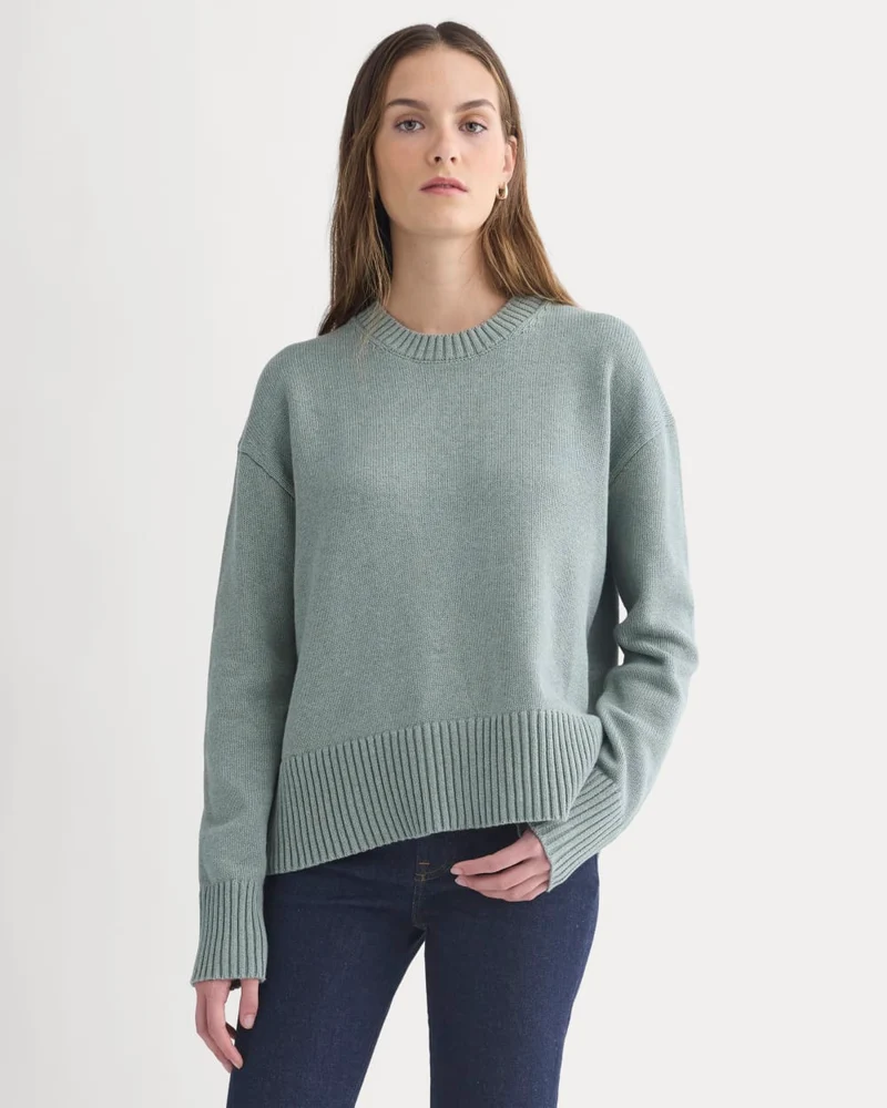The Boxy Sweater in Everyday Cotton | Heathered Lilypad