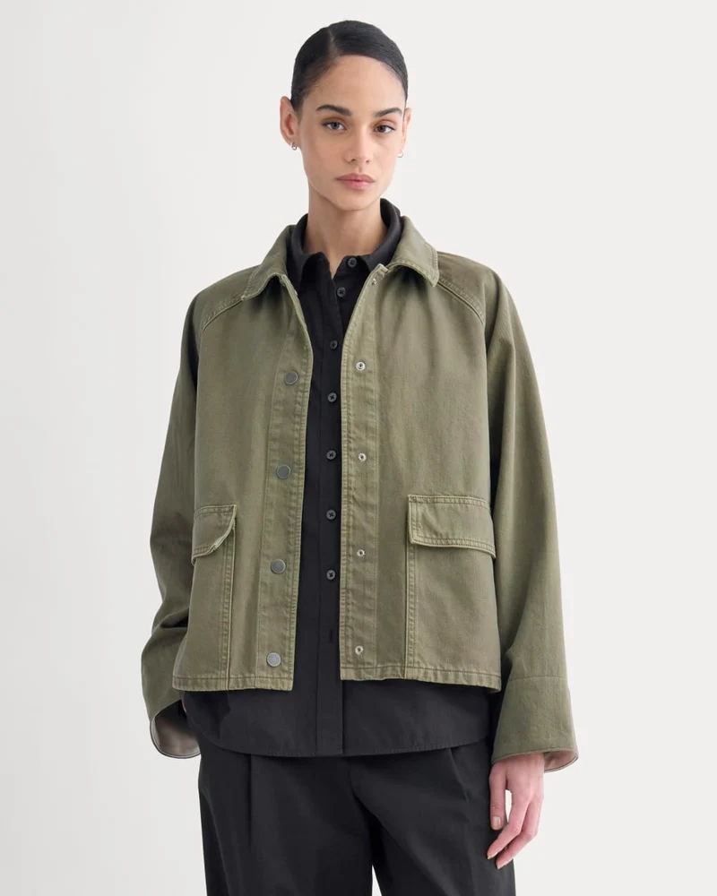 Cropped Denim Jacket | Garment-Dyed Kalamata