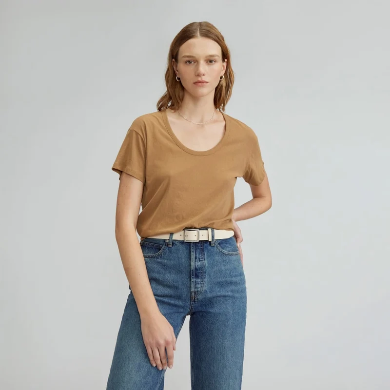 The Air Scoop-Neck Tee | Toasted Coconut
