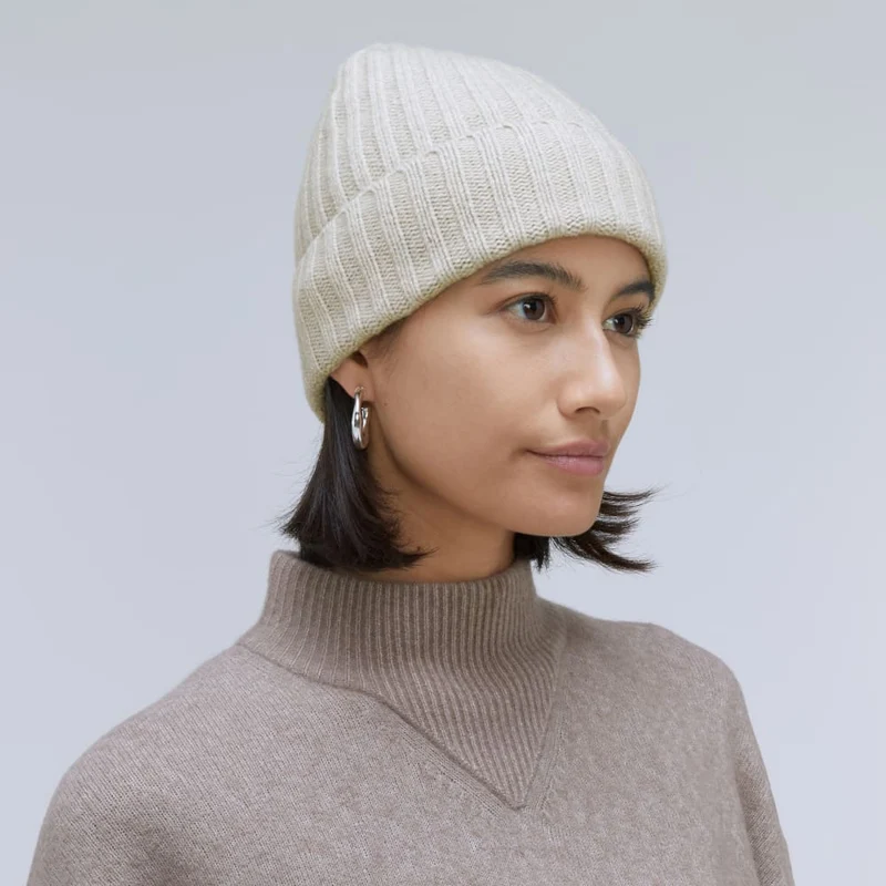 The Cashmere Beanie | Pale Heather Grey
