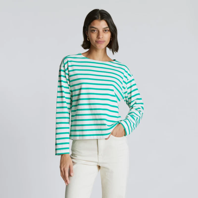 The Mariner Tee | Bright Jade / Canvas Tan