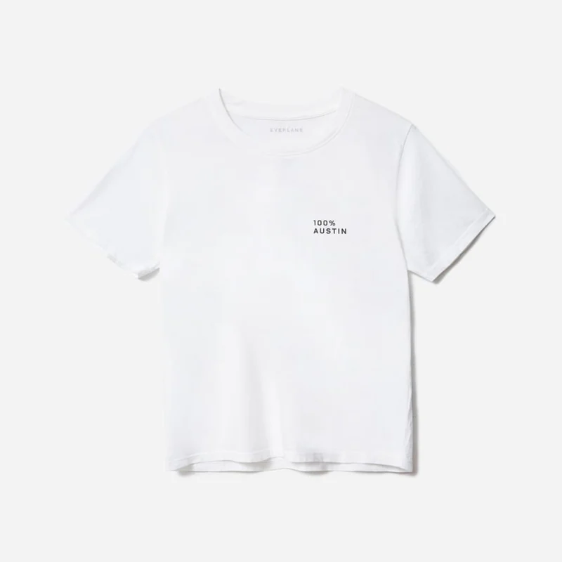 The 100% Austin Box-Cut Tee | White / Black