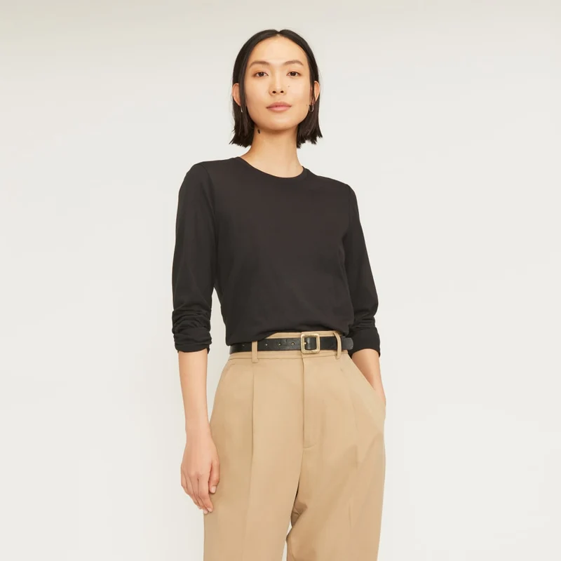 The Organic Cotton Long-Sleeve Crew | Black