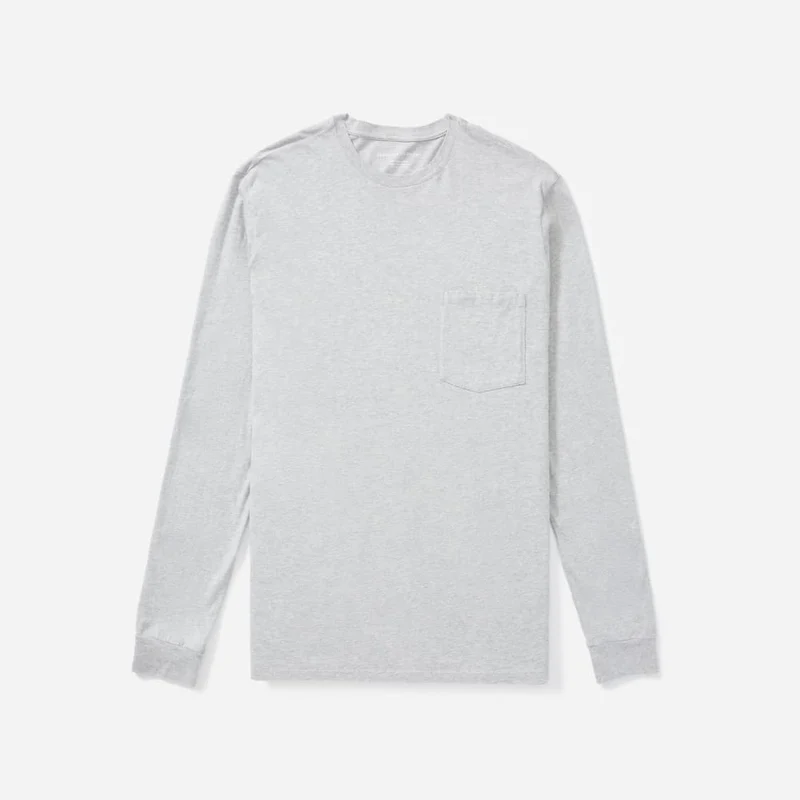 The Organic Cotton Long-Sleeve Pocket Tee | Heathered Grey