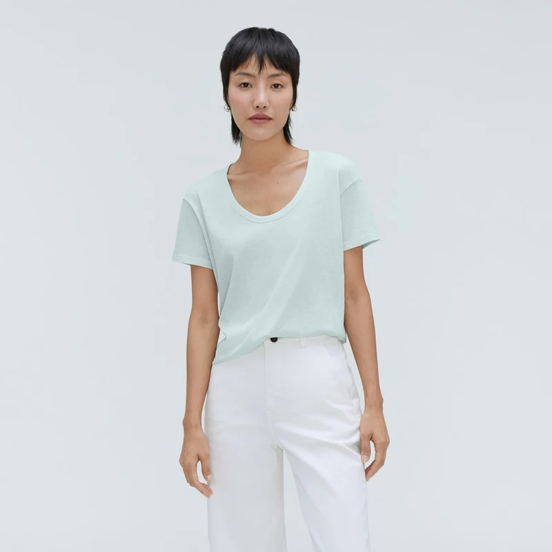 The Air Scoop-Neck Tee | Ice Blue