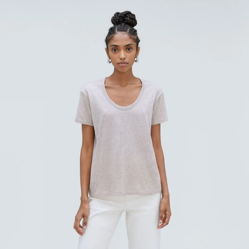 The Air Scoop-Neck Tee | Heathered Oatmeal