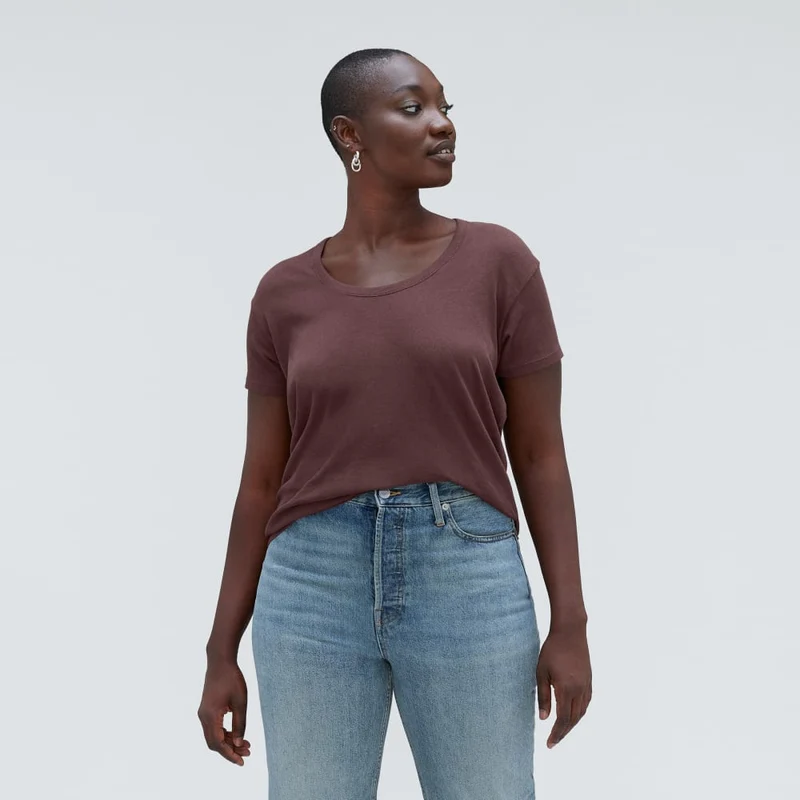 The Air Scoop-Neck Tee | Espresso