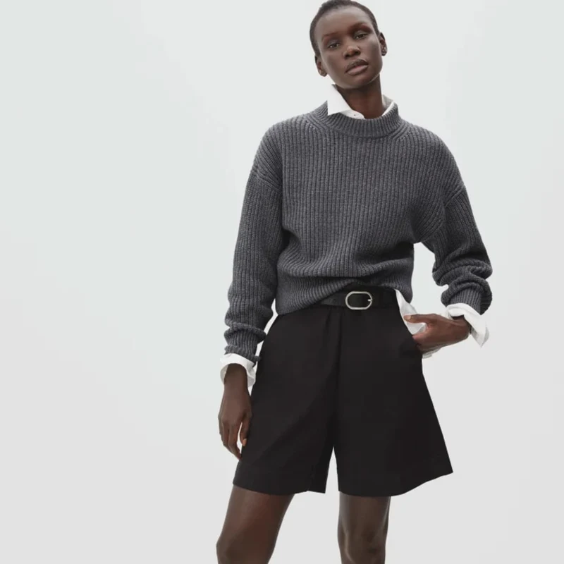 The Texture Cotton Crew | Heathered Charcoal