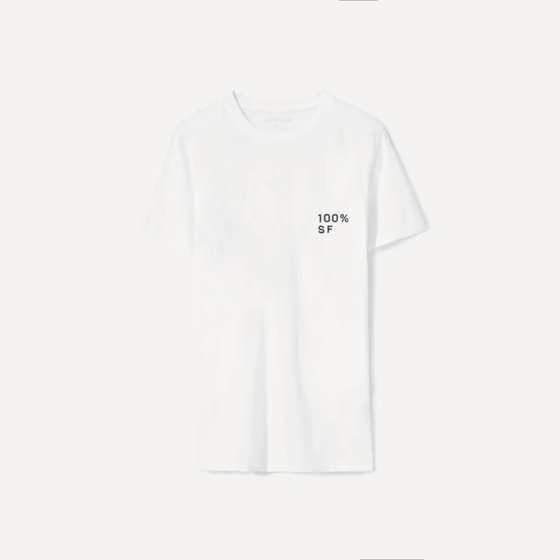 The 100% SF Cotton Box-Cut Tee | White / Black