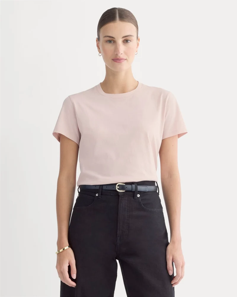 The Box-Cut Tee in Essential Cotton | Soft Rose | No Pocket