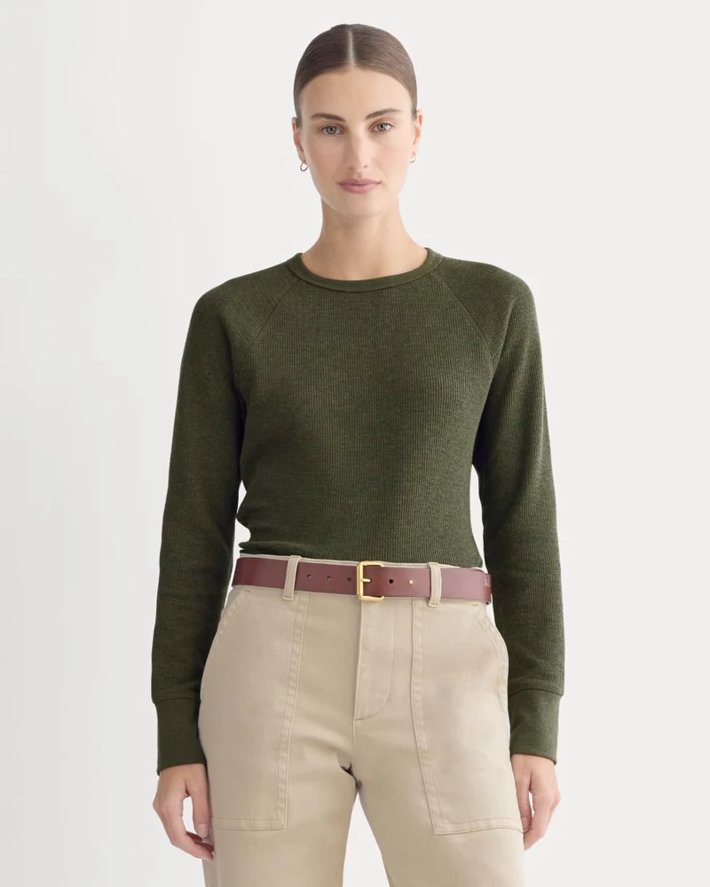 Slim-Fit Crew in Cozy Waffle | Heather Beech
