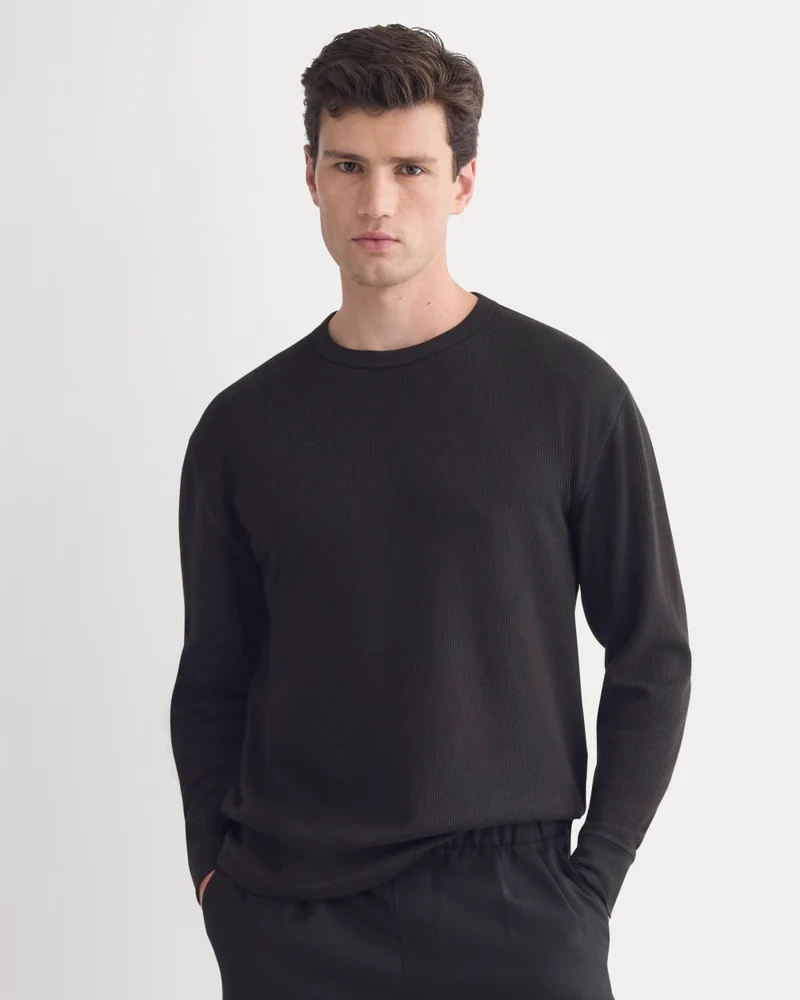 Thermal Crew in Cozy Waffle | Black