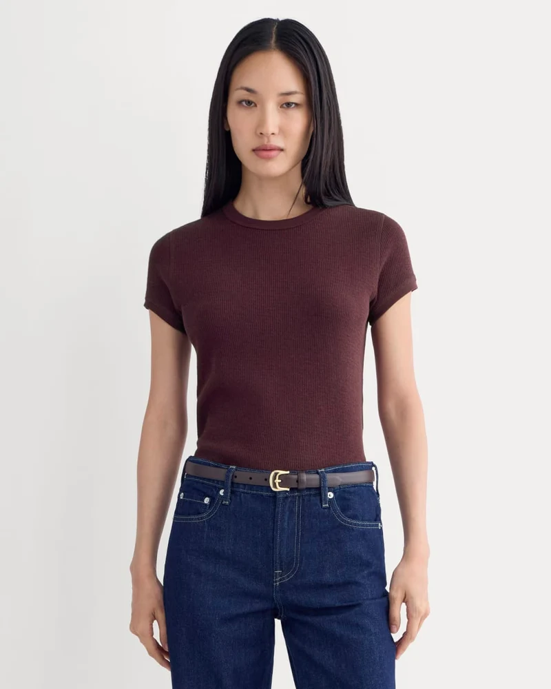 Shrunken Tee in Cozy Waffle | Heathered Port Royale