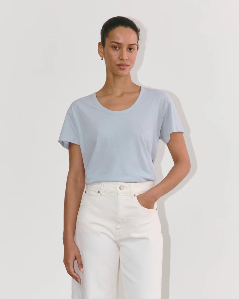 The Air Scoop-Neck Tee | Blue Slate