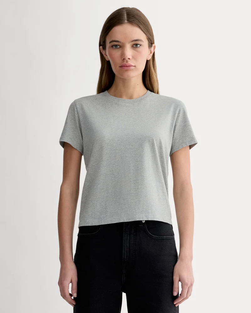 The Box-Cut Tee in Essential Cotton | Heathered Grey | No Pocket