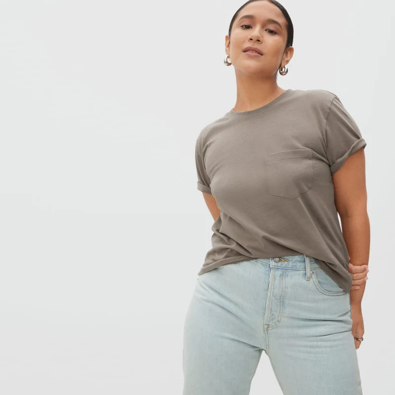 The Box-Cut Tee in Essential Cotton | Clay | Pocket