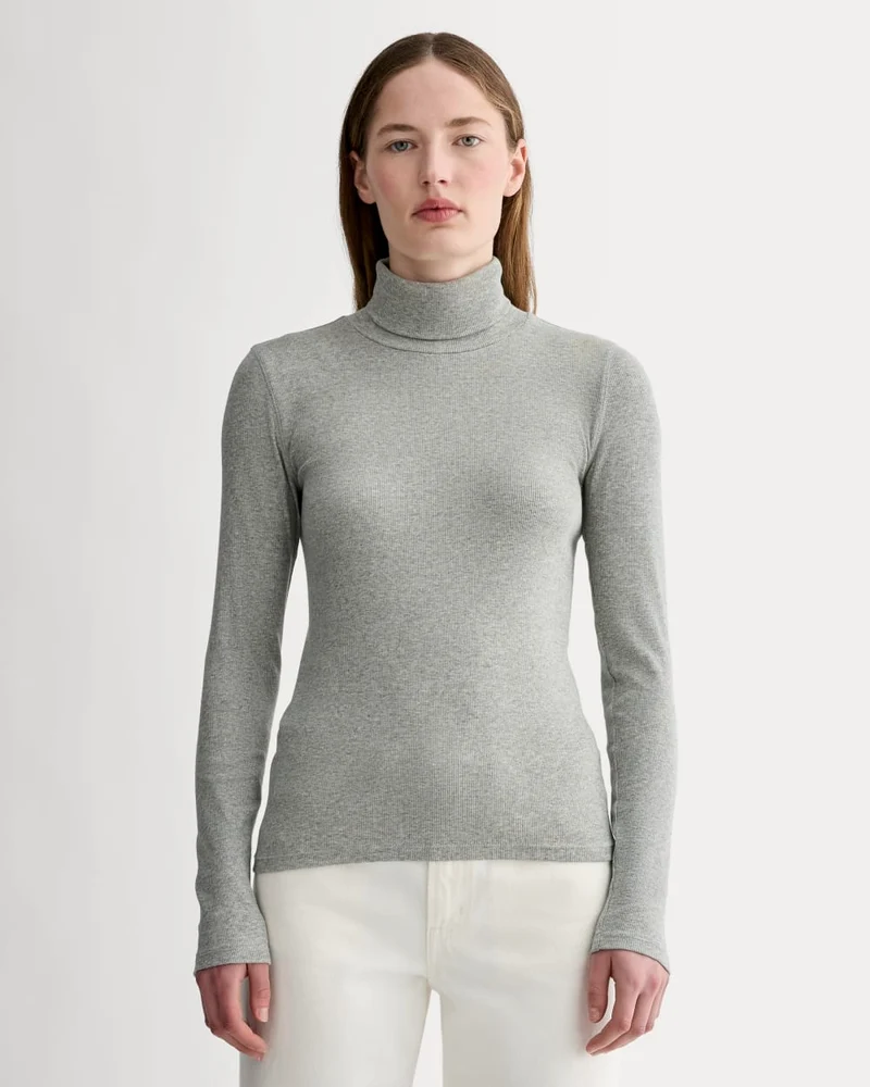 The Luxe Rib Turtleneck | Washed Heathered Grey