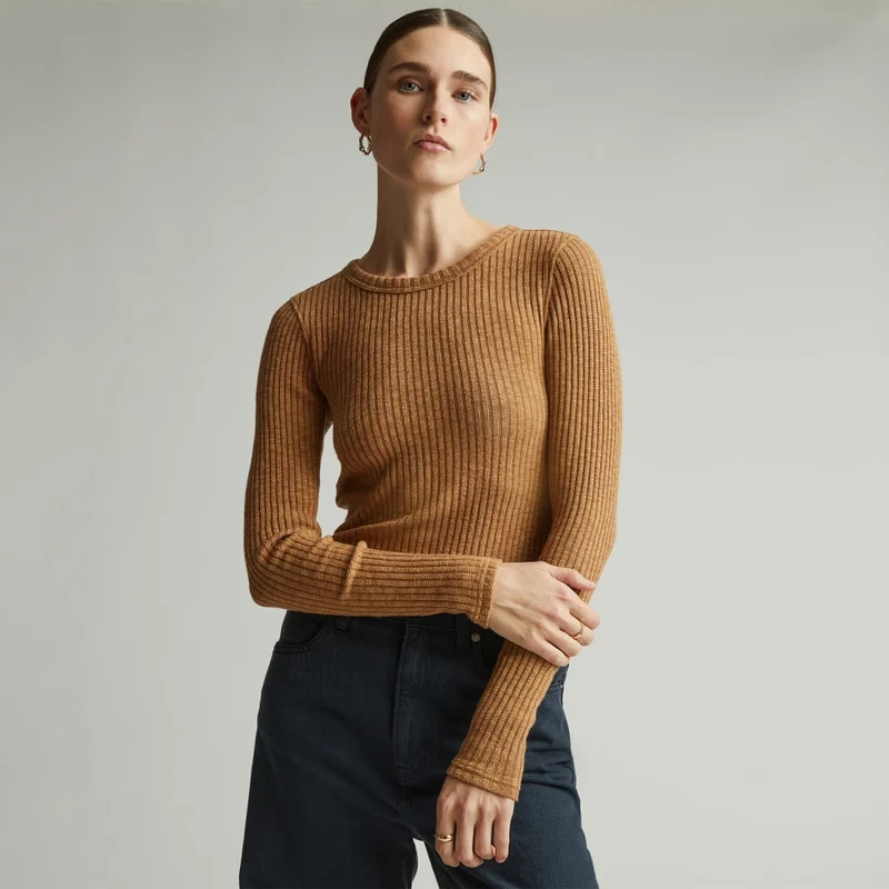 The Cozy Rib Long-Sleeve Tee | Cappuccino