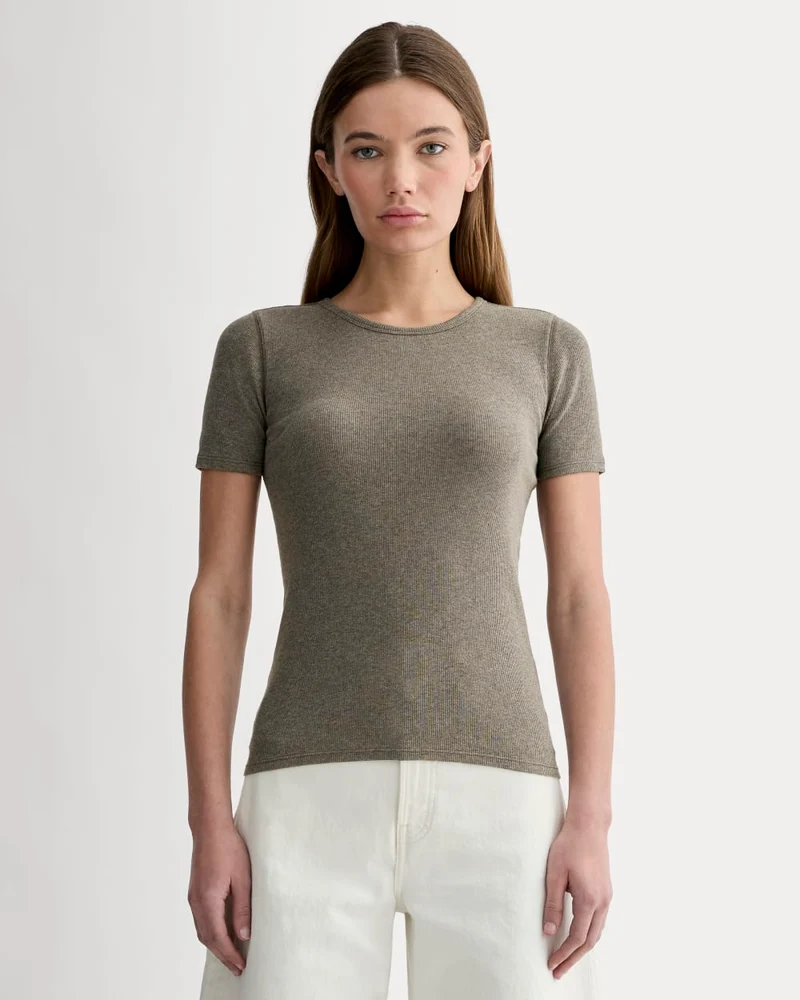 The Luxe Rib Crew | Heathered Fatigue