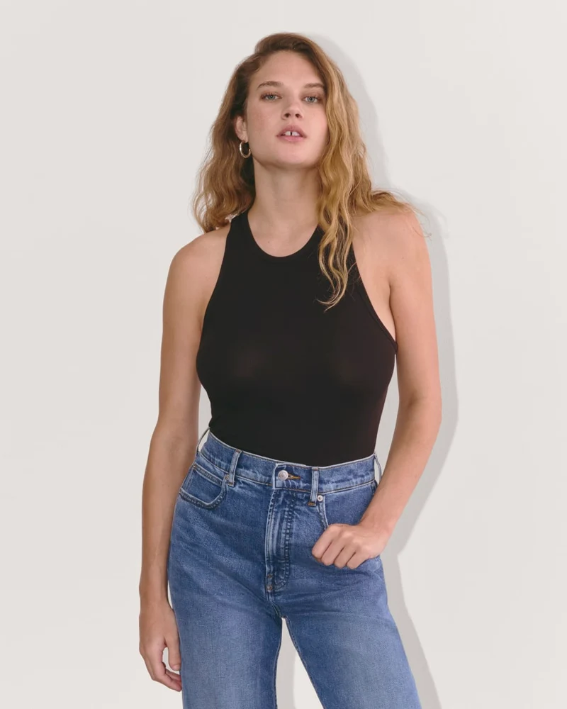 The Luxe Rib Racerback Tank | Black