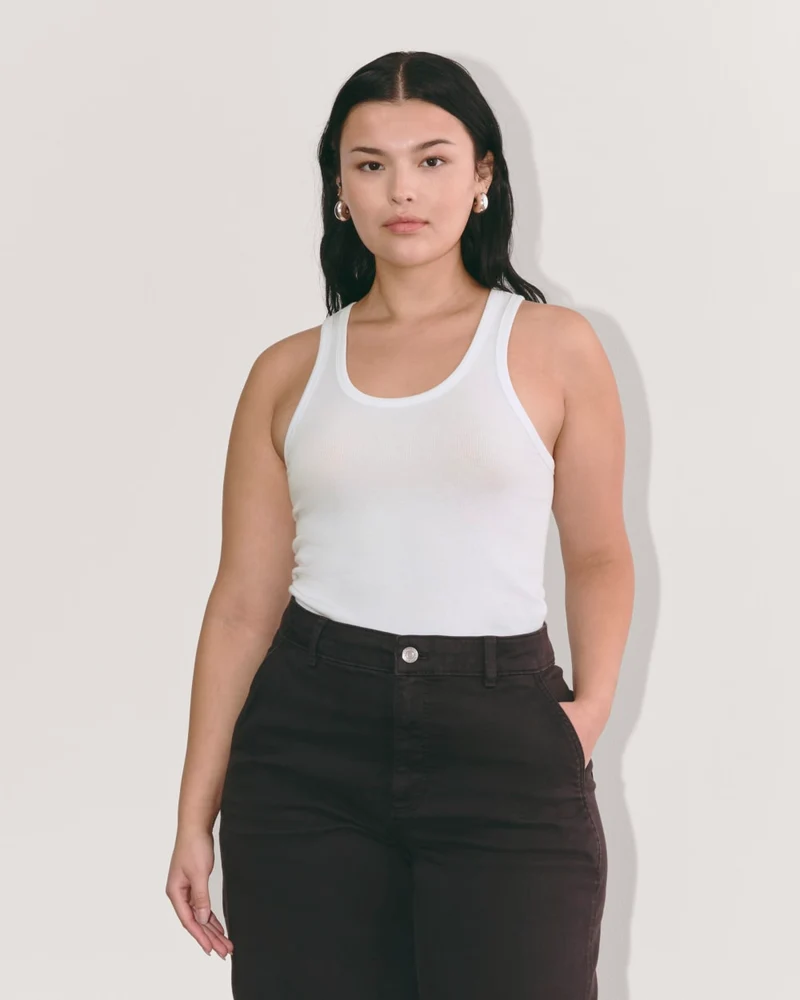 The Luxe Rib Tank | White
