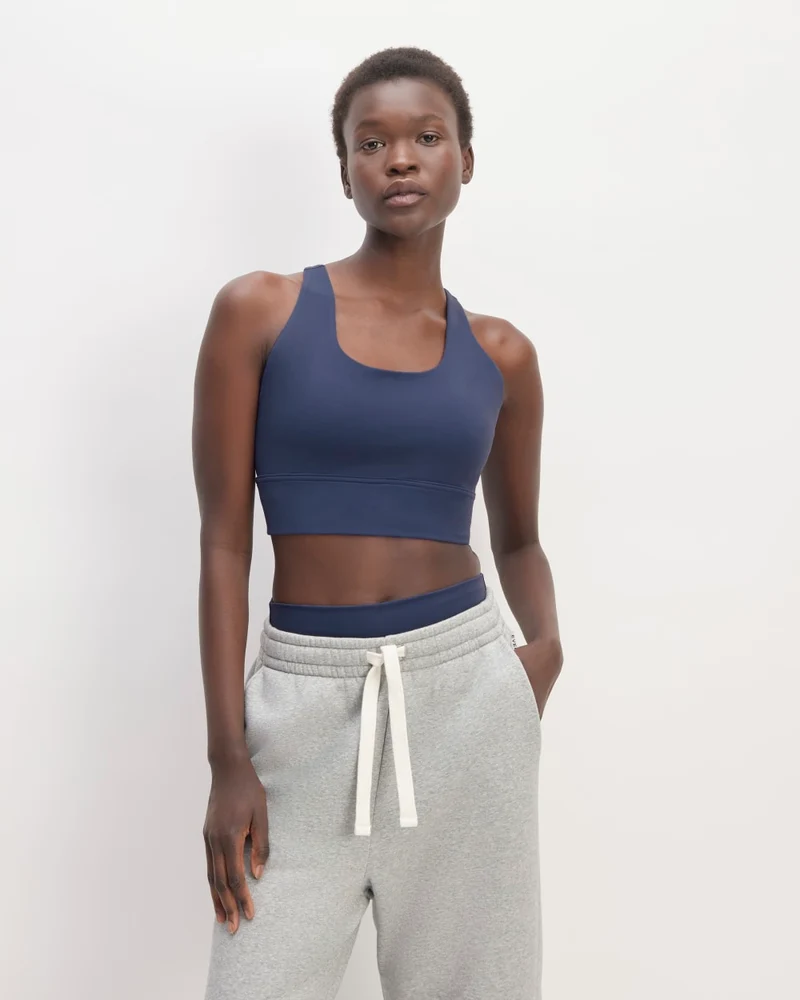 The Perform Longline Bra | Ocean Blue